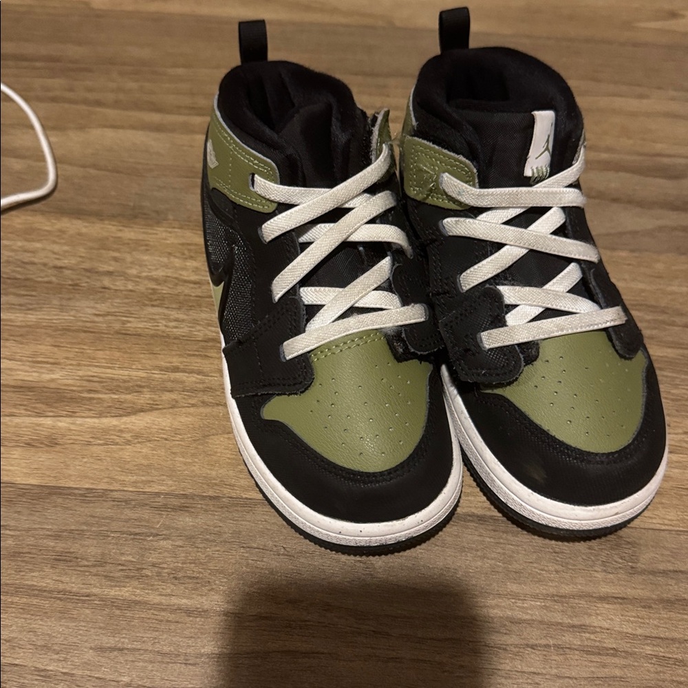 Jordan Olive and Black High-Top Sneakers
